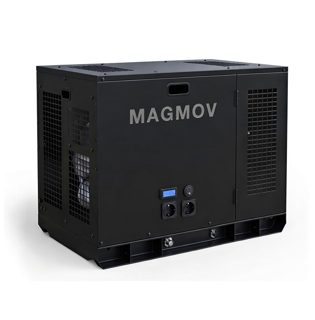 MAGMOV TE Series portable magnetic electric generator, fuel-less free energy generator, 10 kW continuous / 20 kW peak output, single-phase TE S or three-phase TE M, 120V–400V, for electric vehicle charging, Tesla charging, off-grid power, home, workshop, and commercial use, clean and silent electricity.